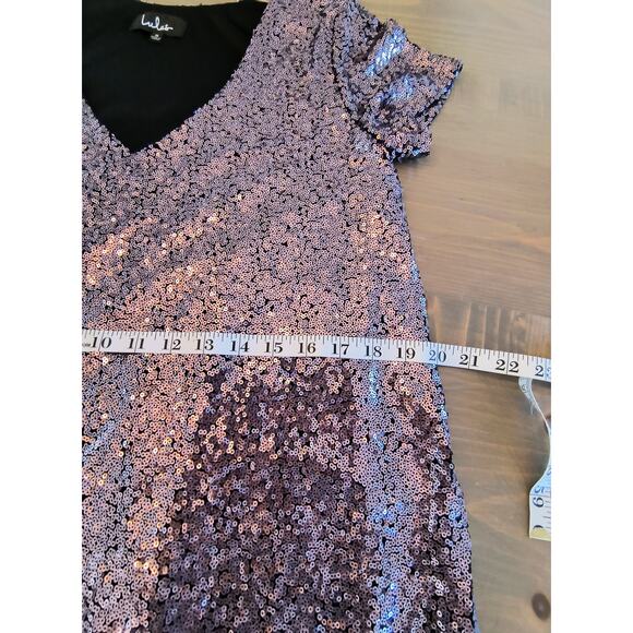 Lulus Light Up The Night Sequin Dress Women's Size S Purple Mini Shift Lined - Picture 6 of 14